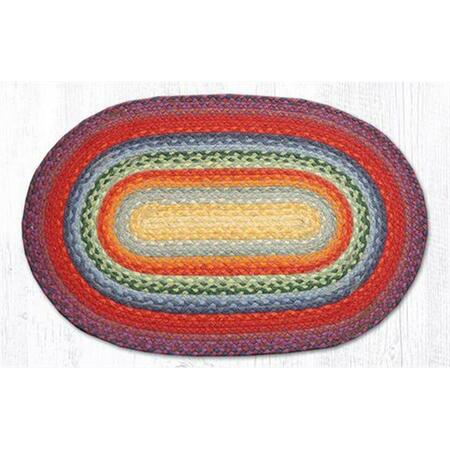 CAPITOL IMPORTING CO 2 X 6 Ft. Jute Oval Braided Rug - Rainbow 1 13-400